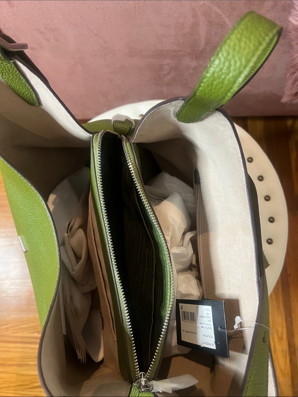 kate spade Olive Green Pebbled Leather Tote - Picture 6 of 6